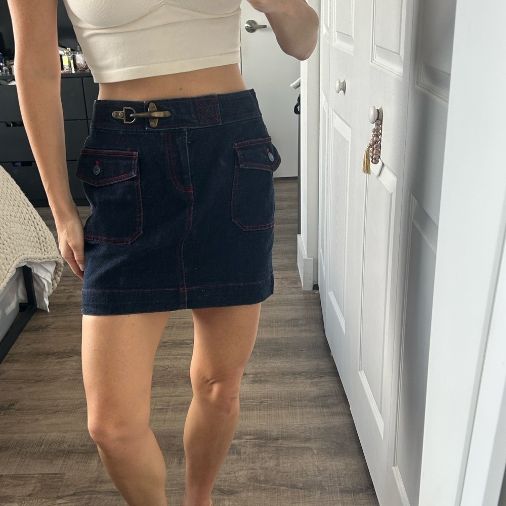 Vintage Ralph Lauren Denim Skirt With Buckle Clasp